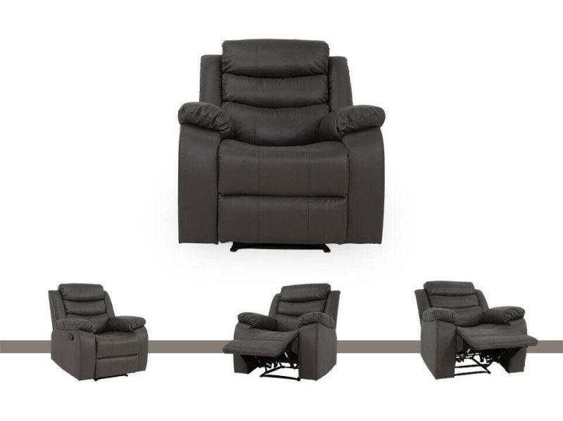 Jky Furniture Leather Manual Recliner Chair with High Quality Padded Seat for Living Room