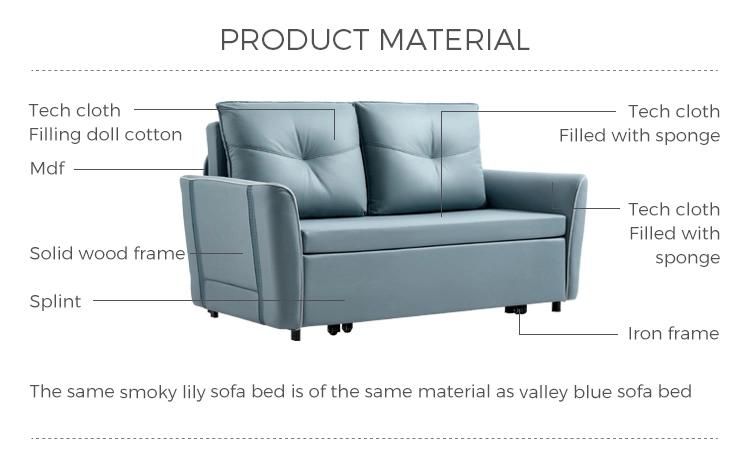 Linsy Blue Extension 2 Seater Sleeping Sofa Beds G013
