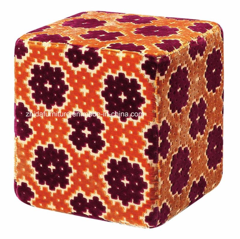 Different Color Square Fabric Ottoman