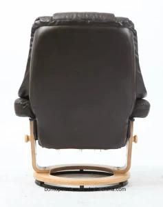 Recliner Chair with Wood Base and Ottoman