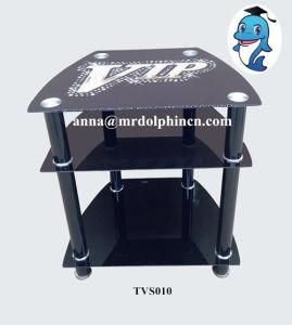 Tempered Glass TV Stand with Plastic Leg