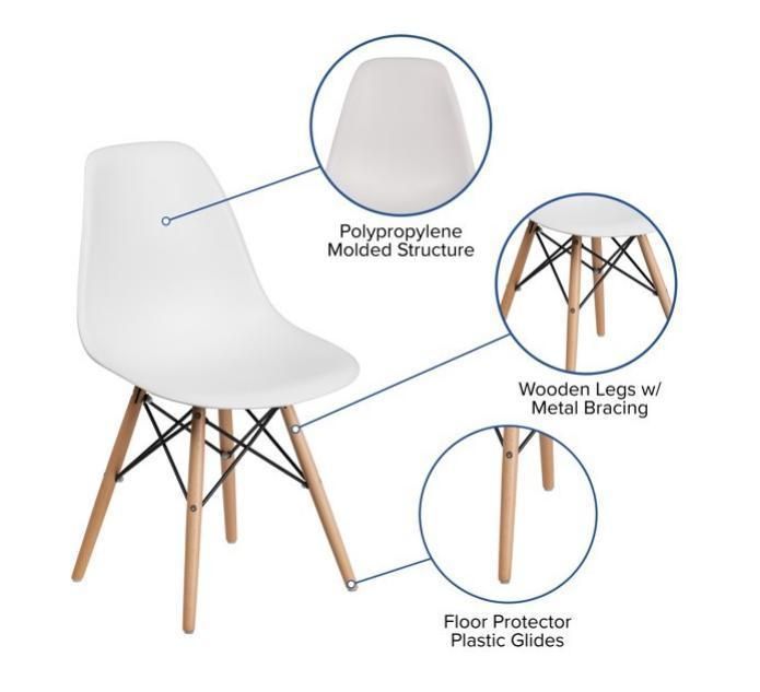 Classical Wholesale Modern Cheap PP Plastic Dining Room Chair with Chromed Metal Legs