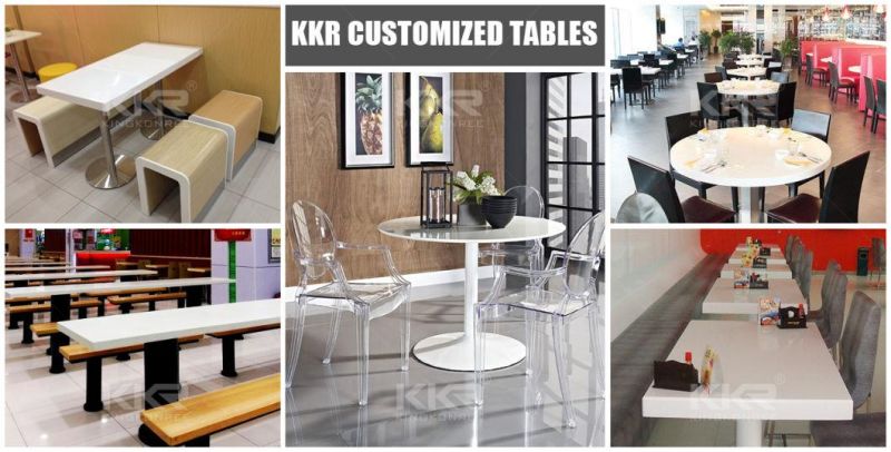 Factory Luxury Rectangle 6 Persons Artificial Stone Restaurant Table