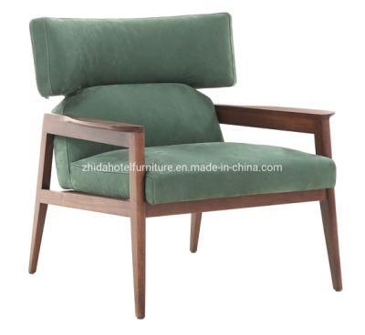 Modern Solid Wood Armrest Living Room Furniture Fabric Chair for Hotel