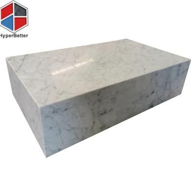 Factory Directly Wholesale Italian Carrara White Marble Rectangule Cube Table Marble Base