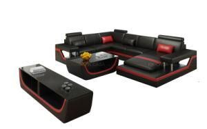 Modern Luxury Living Room Genuine Leather Sofa Set U Shape Lounge Modular Sofa