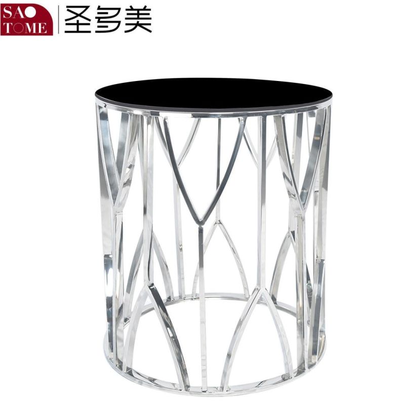 Modern Living Room Furniture Stainless Steel Glass End Table