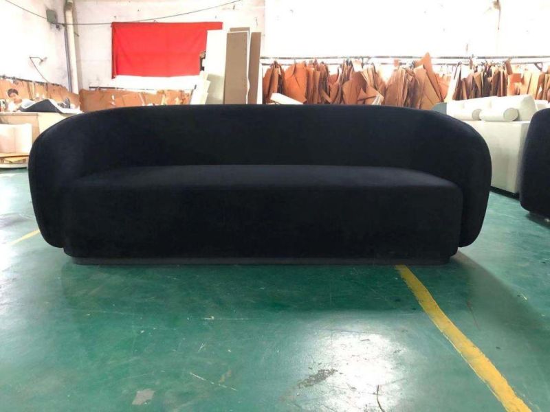 Living Room Metal Base Upholstered Velvet Frame Couch Sofa