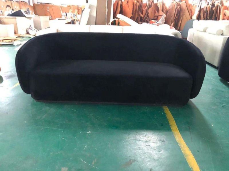 Living Room Metal Base Upholstered Velvet Frame Couch Sofa