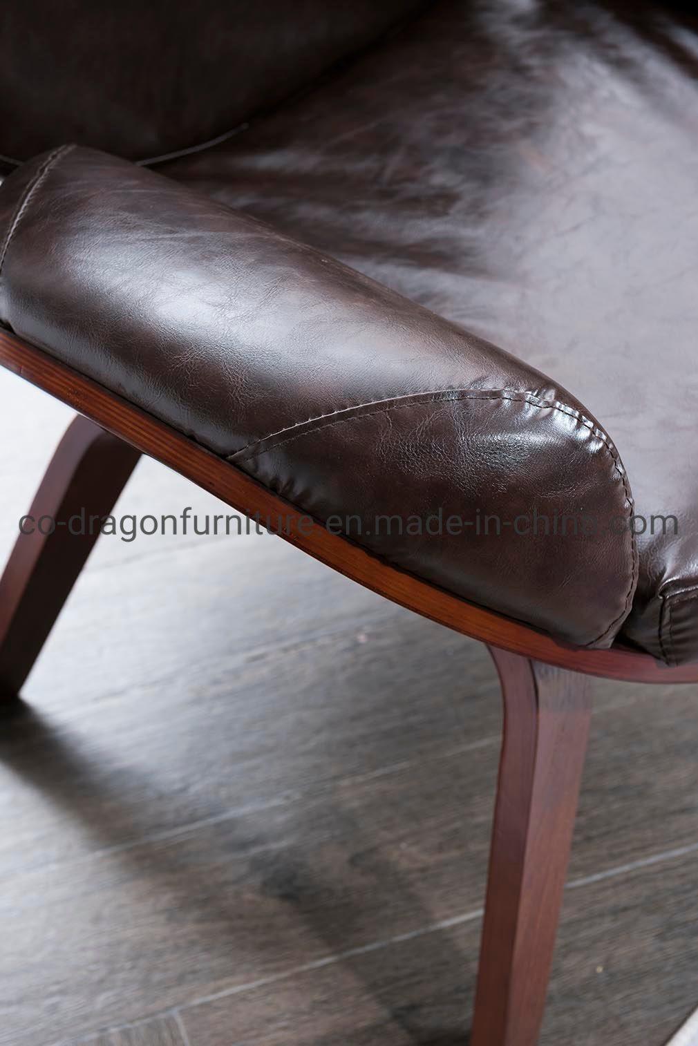 Lounge Living Room Furniture Bent Wood Leather Leisure Sofa Chair
