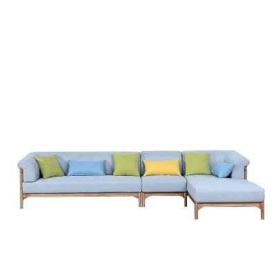 Nordic Solid Wood Corner Sofa Simple Living Room Combination Corner Sofa 0098