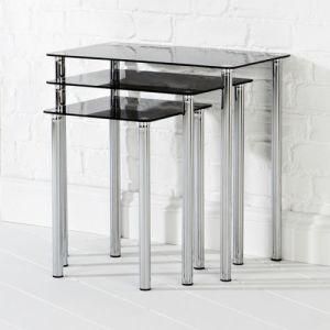 Nest of Tables Black Clear Super White