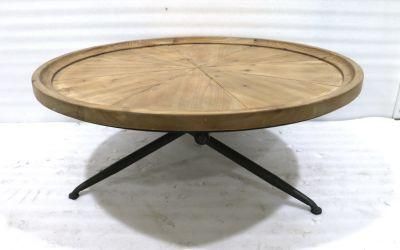 Wood &amp; Metal &amp; Glass Coffee Table with Unique Design