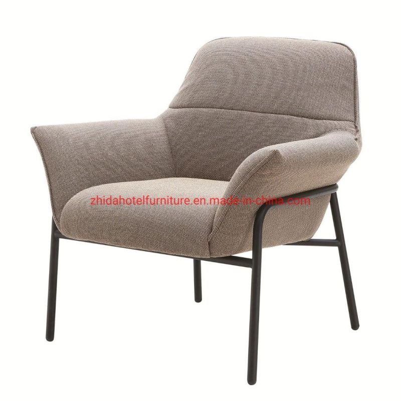 Modern Leisure Style Wooden Frame Living Room Chair for Lobby Reception Area