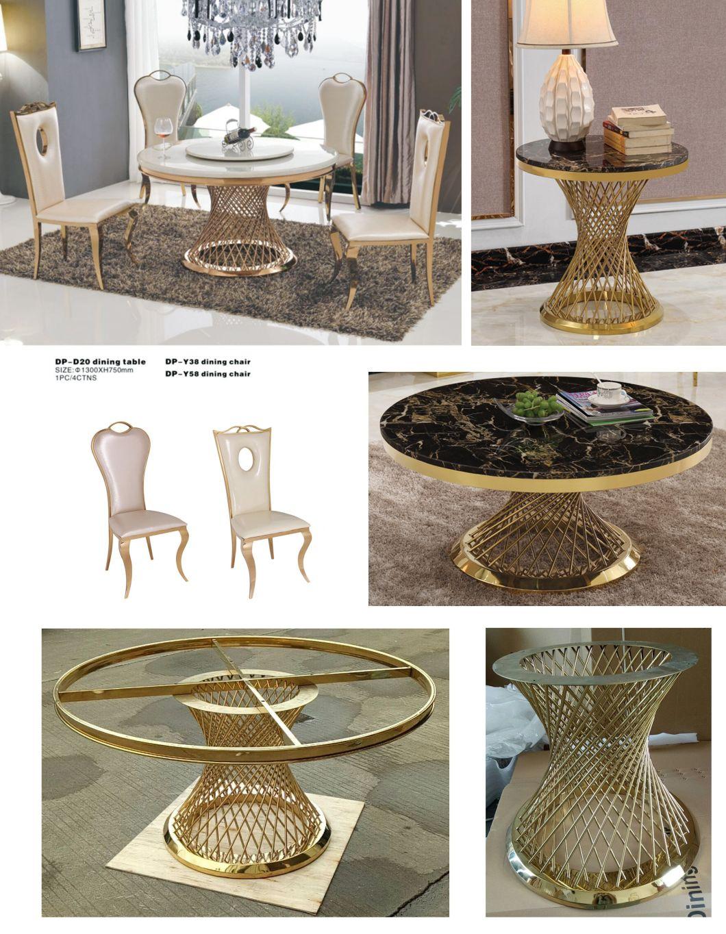 Nest Shape Marble Top Metal Base Coffee Round Table