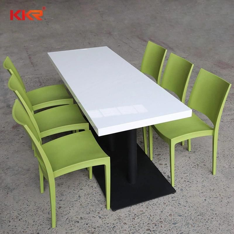 Luxury Long Six Persons Artificial Stone Restaurant Table