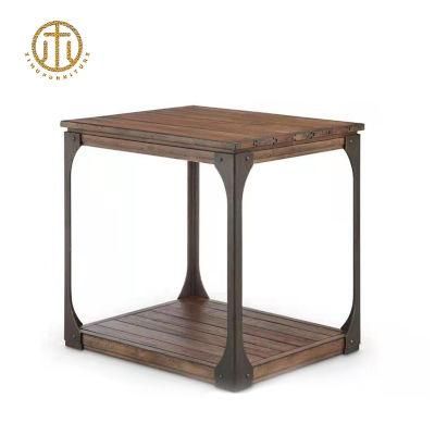Square Retro Log Simple Multifunctional Coffee Table