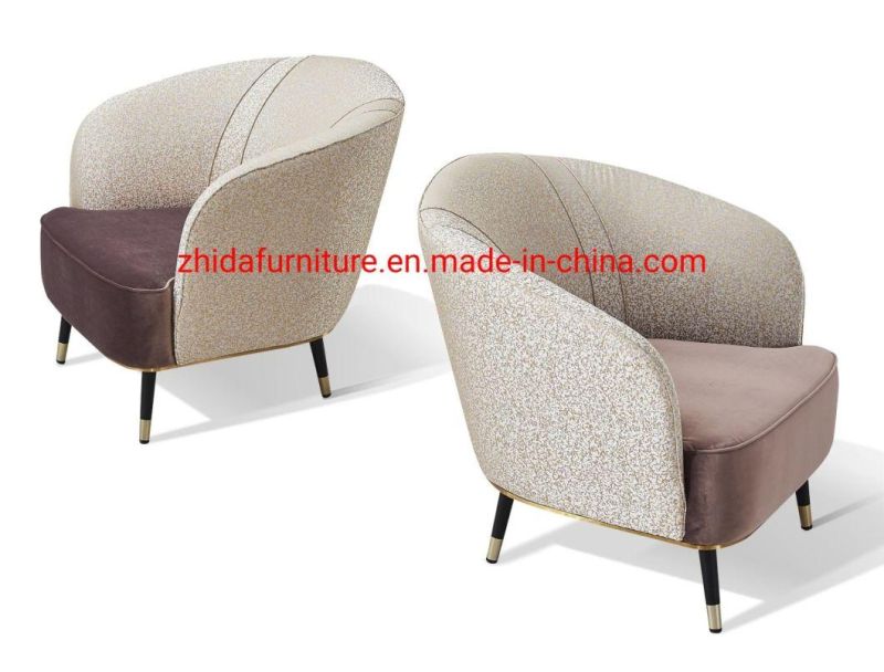 Zhida High Quality New Luxury Home Furniture Wholesale Hotel Lobby Living Room Single Sofa Armchair Bedroom Wooden Leg Fabric Chair