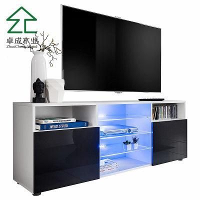 High Gloss Melamine Particle Board 2 Doors TV Stand