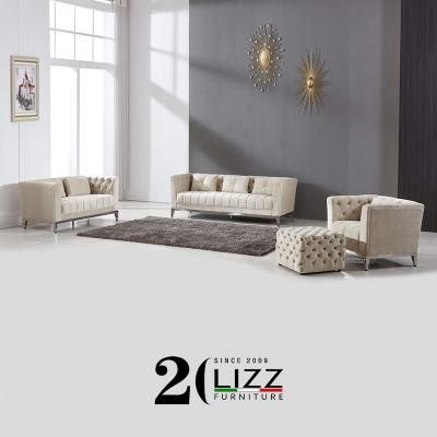 Modern Leisure Living Room Furniture Modular Velvet Fabric Sofa Chesterfield Couch