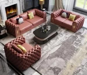 Postmodern Light Luxury American Microfiber Leather Sofa Luxury Living Room Simple Large Family Villa Model Room Furniture Combination