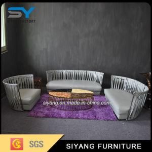 Living Room Furniture Stainless Steel Sofa Set with Coffee Table