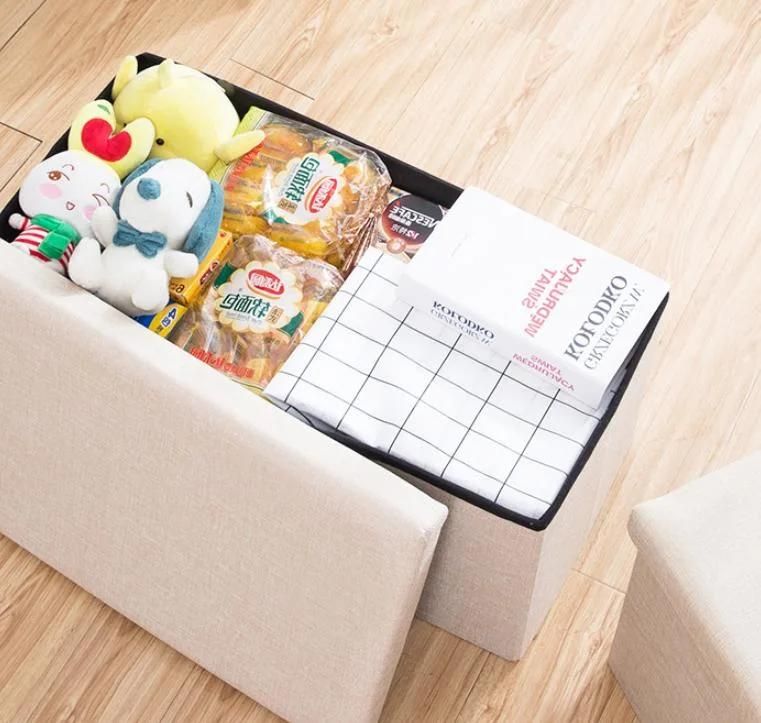 Storage Stool Sofa Shoe Stool Sitting Folding Fabric Storage Stool