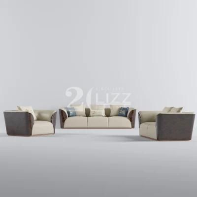 Chinese Factory Wholesale Modern Italian Home Furniture European Style Genuine Leather Leisure Sofa