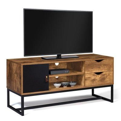 Industrial Style Double Color Matching Steel-Wood TV Stand Cabinet with Drawers 0370