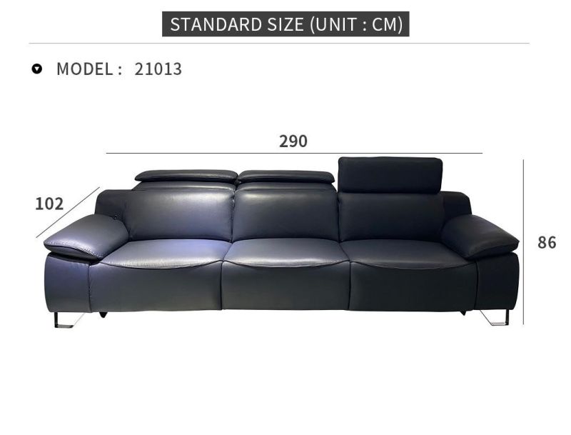 Modern Sectional Sofa European Style House Living Room Furniture 3 Seater Leather Sofa Made in China