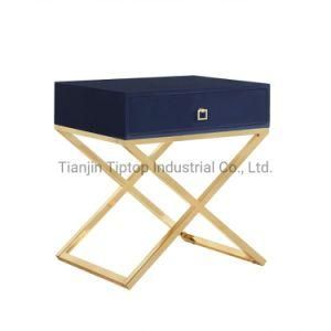 Home Furniture End Table Stainless Steel with MDF End Table Storage