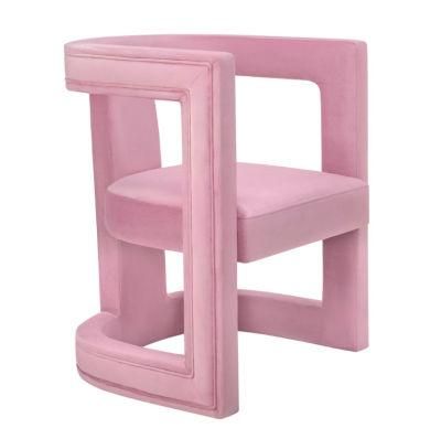 Pink Dining Chair Velvet Chair Leisure Chairs for Living Room Dining