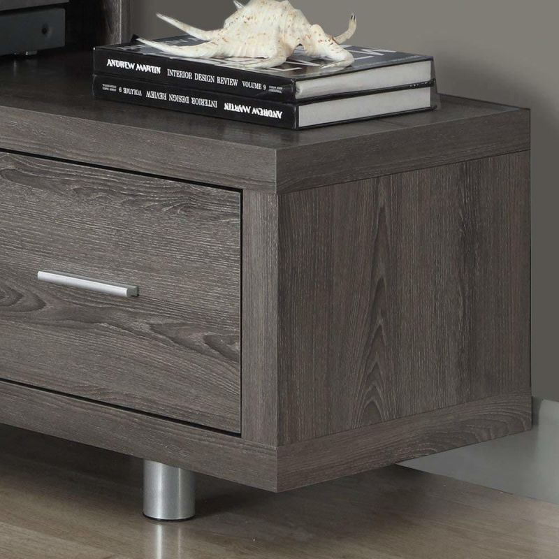 Dark Taupe Finish TV Stand with 1 Drawer