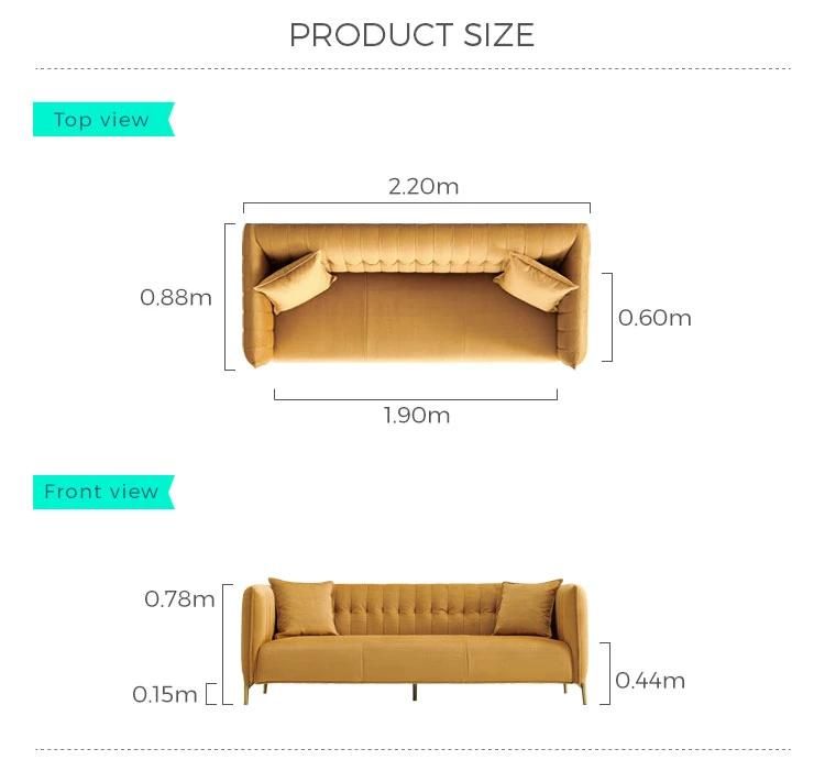 Linsy Luxury Gold 1 3 Seat Tufted Velvet Fabric Sofa Set Furniture Living Room Couch Tbs006