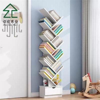 White MDF Faced Melamine Tree Style Bookshelf