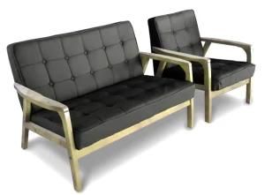 Modern European Sofa with Wooden Armrest, K/D Sofa (WD-9601)