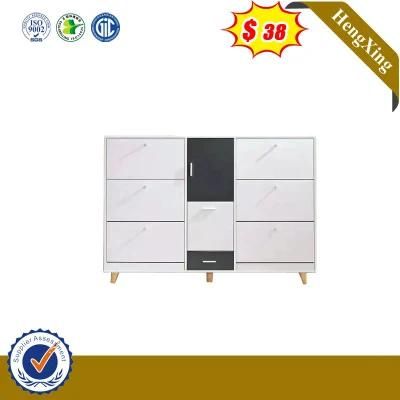 New Design Modern White Side Table Decorative Cabinet Golden Wooden Leg with Drawer