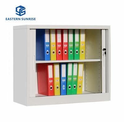 Roller Shutter Door Book Cupboard File Cabinet with Two Shelves