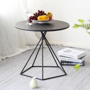 Metal Modern Round Side Table Living Room Black End Tables