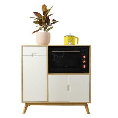 Modern Minimalist Microwave Oven Storage Cabinet Solid Wood Side Cabinet 0508