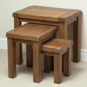 Solid Wood Living Room Furniture Wooden Nest Table