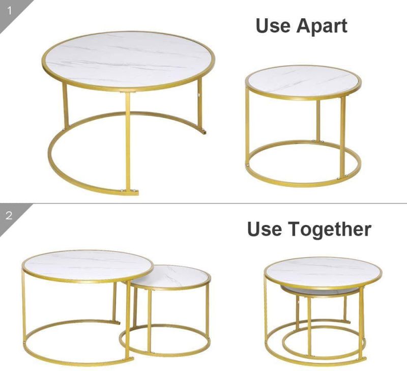 Modern Family Living Room Furniture Set with Two Coffee Tables