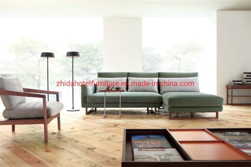 Modern Living Room Big L Shape Corner Sofa with Fabric Leather