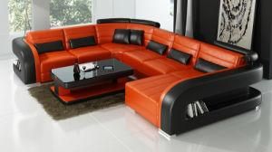 U Shape Orange and Black Sofa