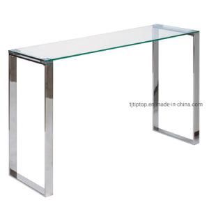 Decorative Living Room French Stainless Steel Multi-Functional Tall Size Wall Console Table White Marble Top Hallway Modern