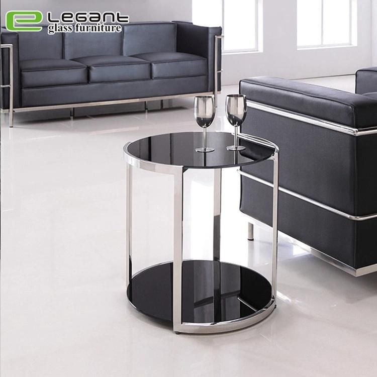 Simple Clear Hot Bending End Table with Wheels