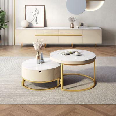 Quanu 670106 Modern Italian Luxury Tea Table Living Room Home Furniture TV Stands Coffee Table Set
