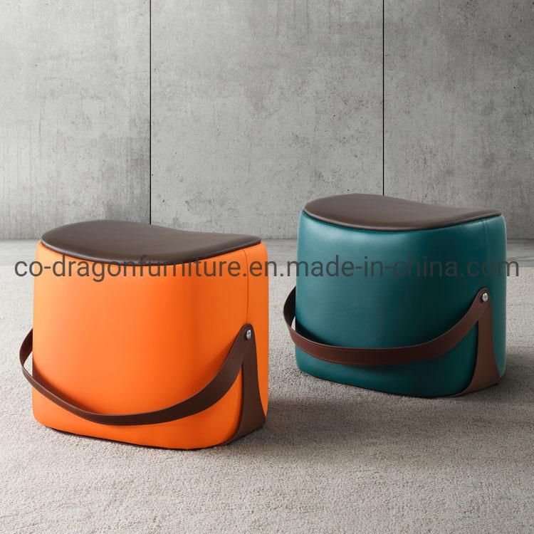 China Wholesale Living Room Furniture Wooden Leather Portability Leisure Stool