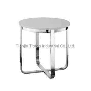 Modern Living Room Cross X Base End Table Fashion Design Stainless Steel Side Table