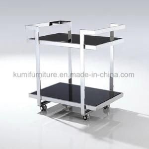 Black Glass Side Table for Living Room Furniture